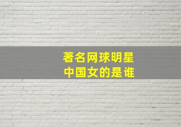 著名网球明星 中国女的是谁